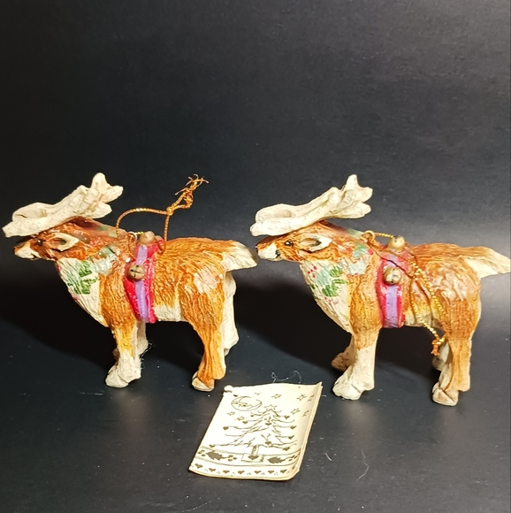 1989House of Hatten Denise Calla Enchanted Forest Santas ReindeersXmas Ornaments - Picture 5 of 8